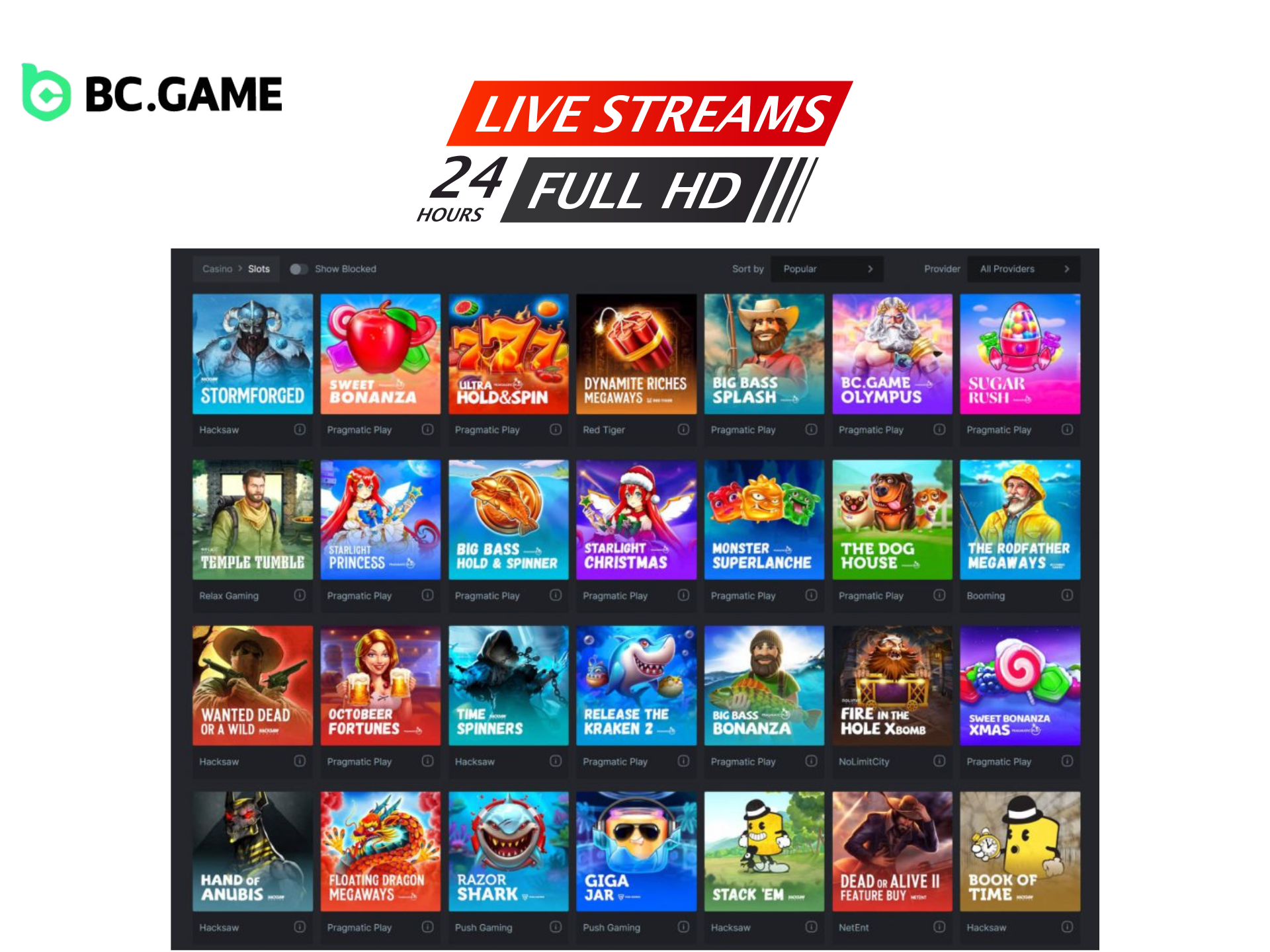 Stream Live Games in Full HD BC Game